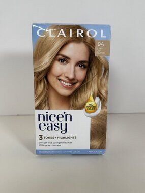 Clairol Nice'n Easy Permanent Hair Color Creme 9A Light Ash Blonde 1 Application